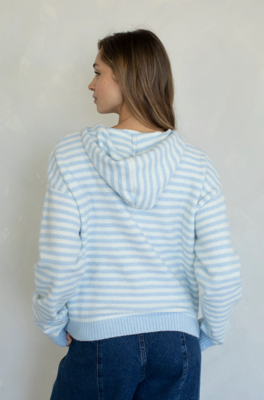 knit stripe hoodie