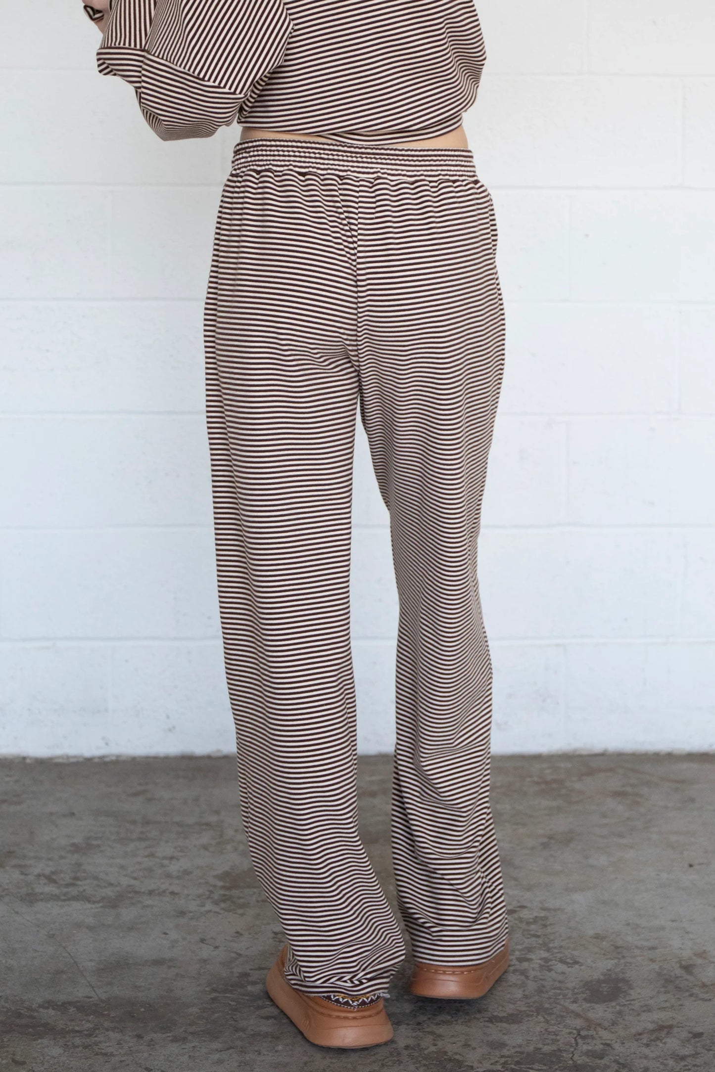 stripe fleece pants