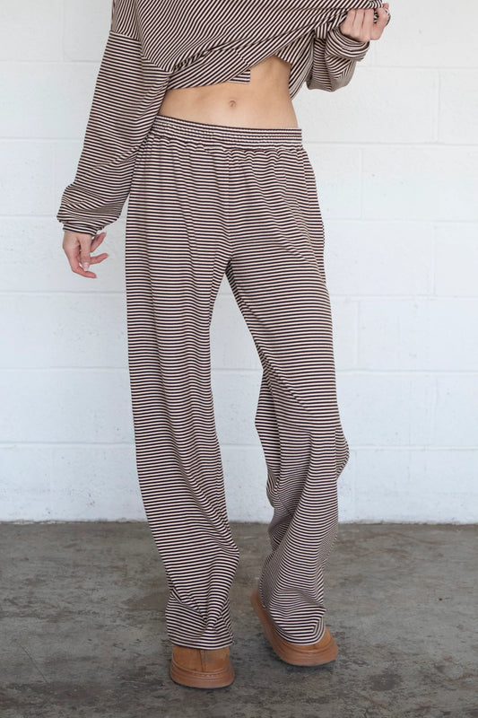 stripe fleece pants