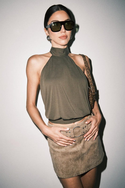 alex crepe halter top