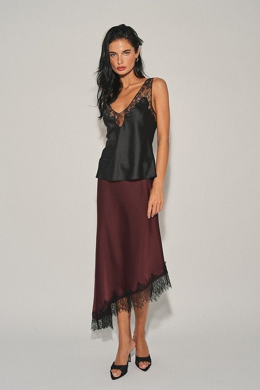 merlot midi skirt