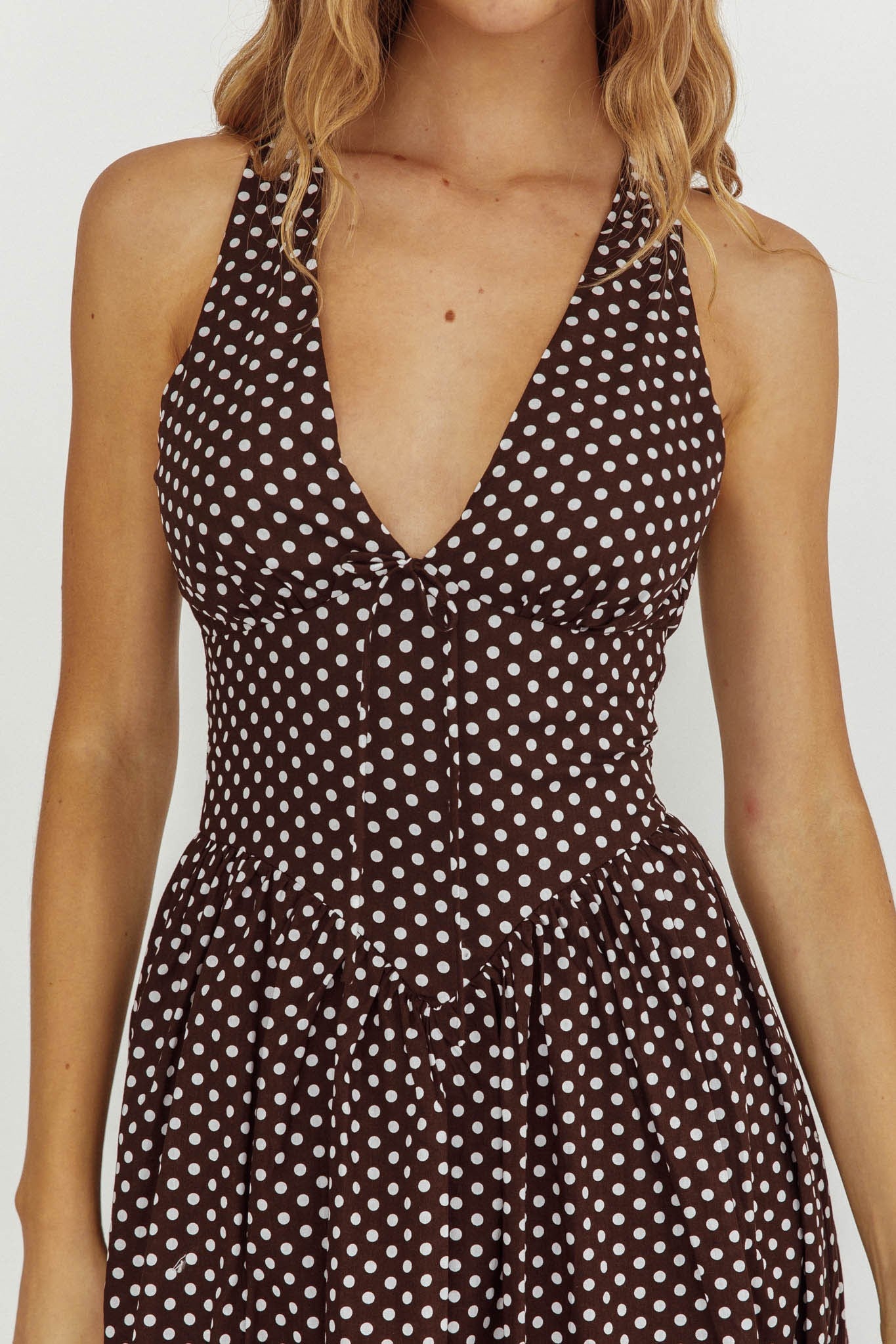 fall dots maxi dress