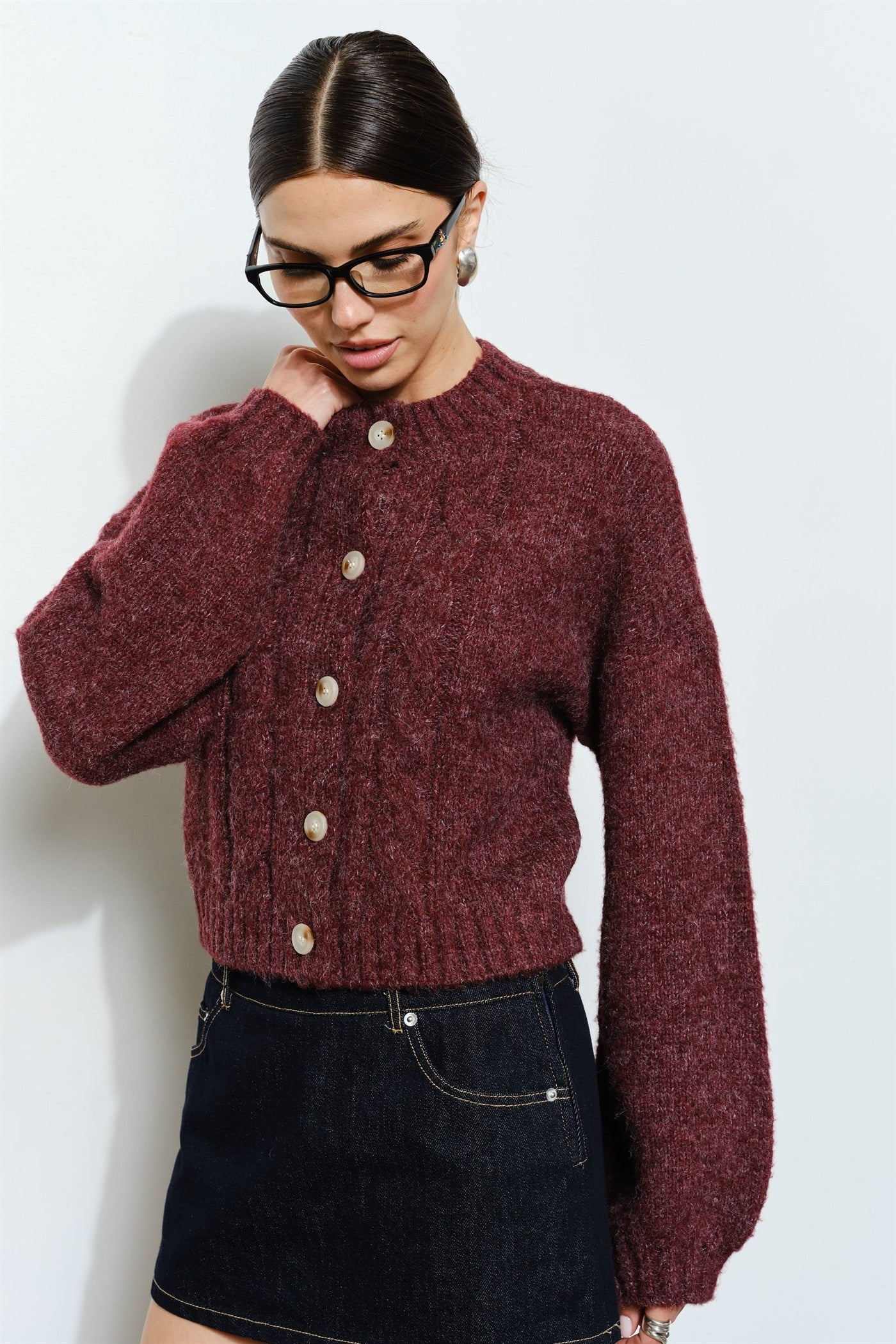 eros cable knit cardigan