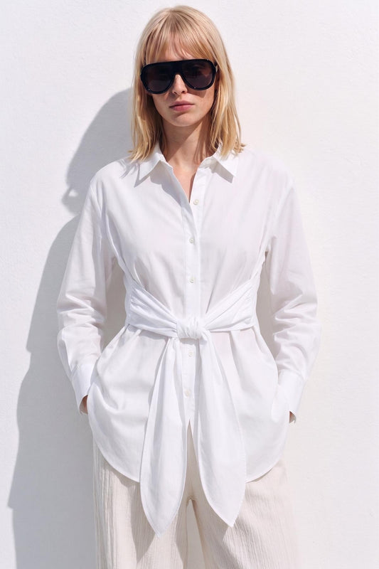 poplin wrap shirt