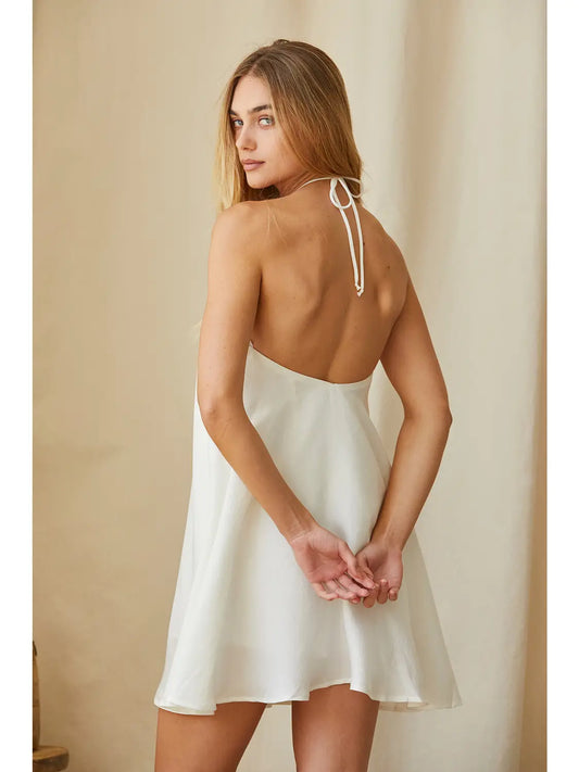 layne halter mini dress/romper