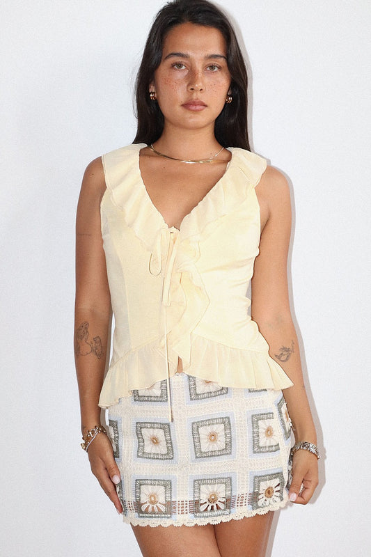 honeydew ruffle top