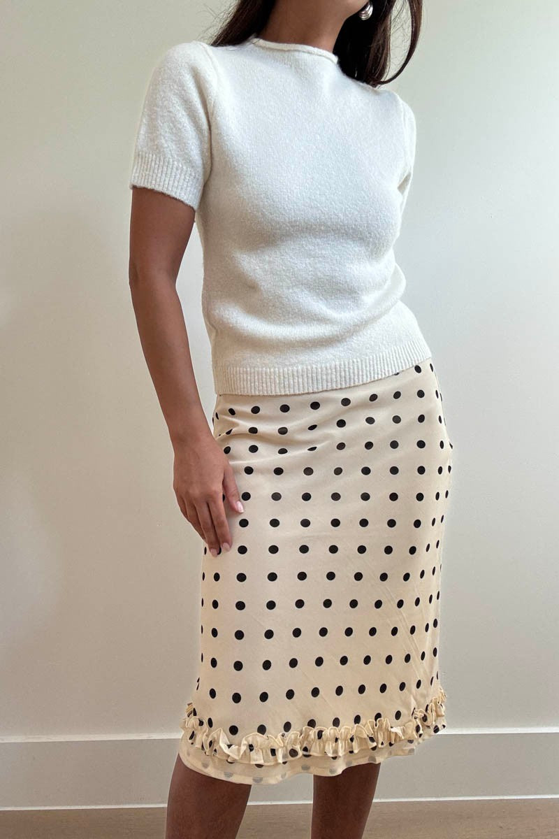 flirty dots midi skirt
