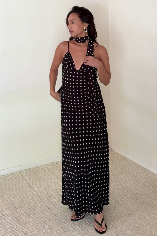 darling dots maxi dress