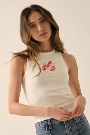 lobster print tank top