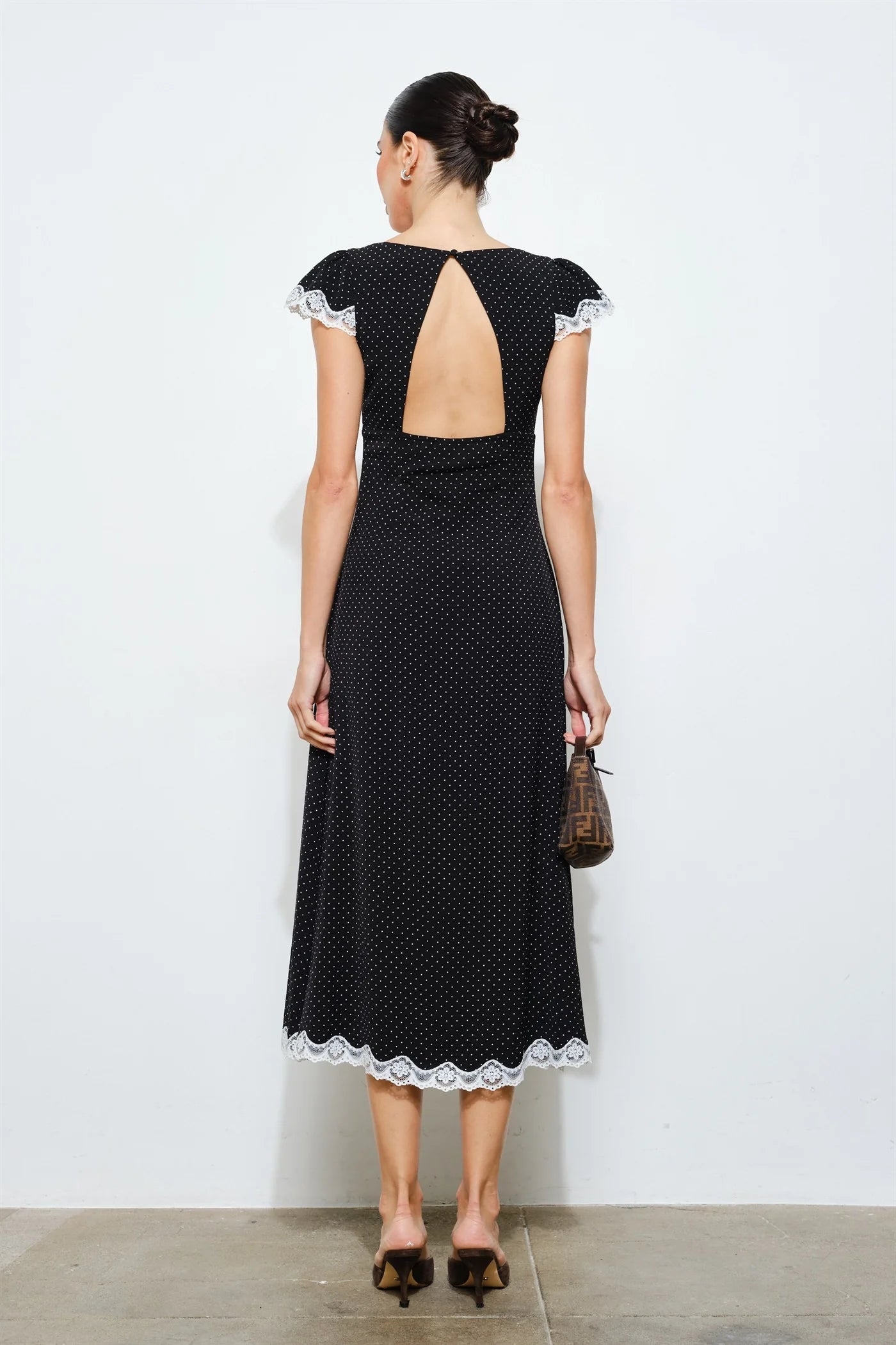 marceline polka midi dress