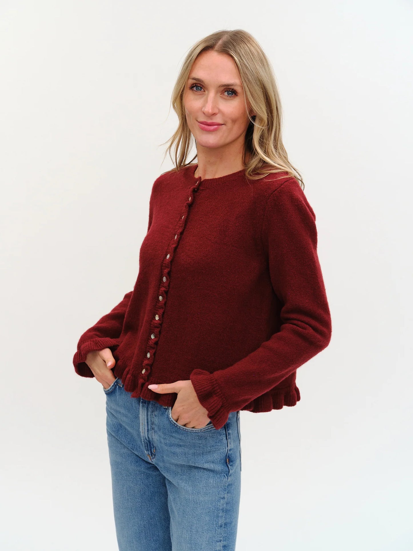 chelsea ruffle cardigan