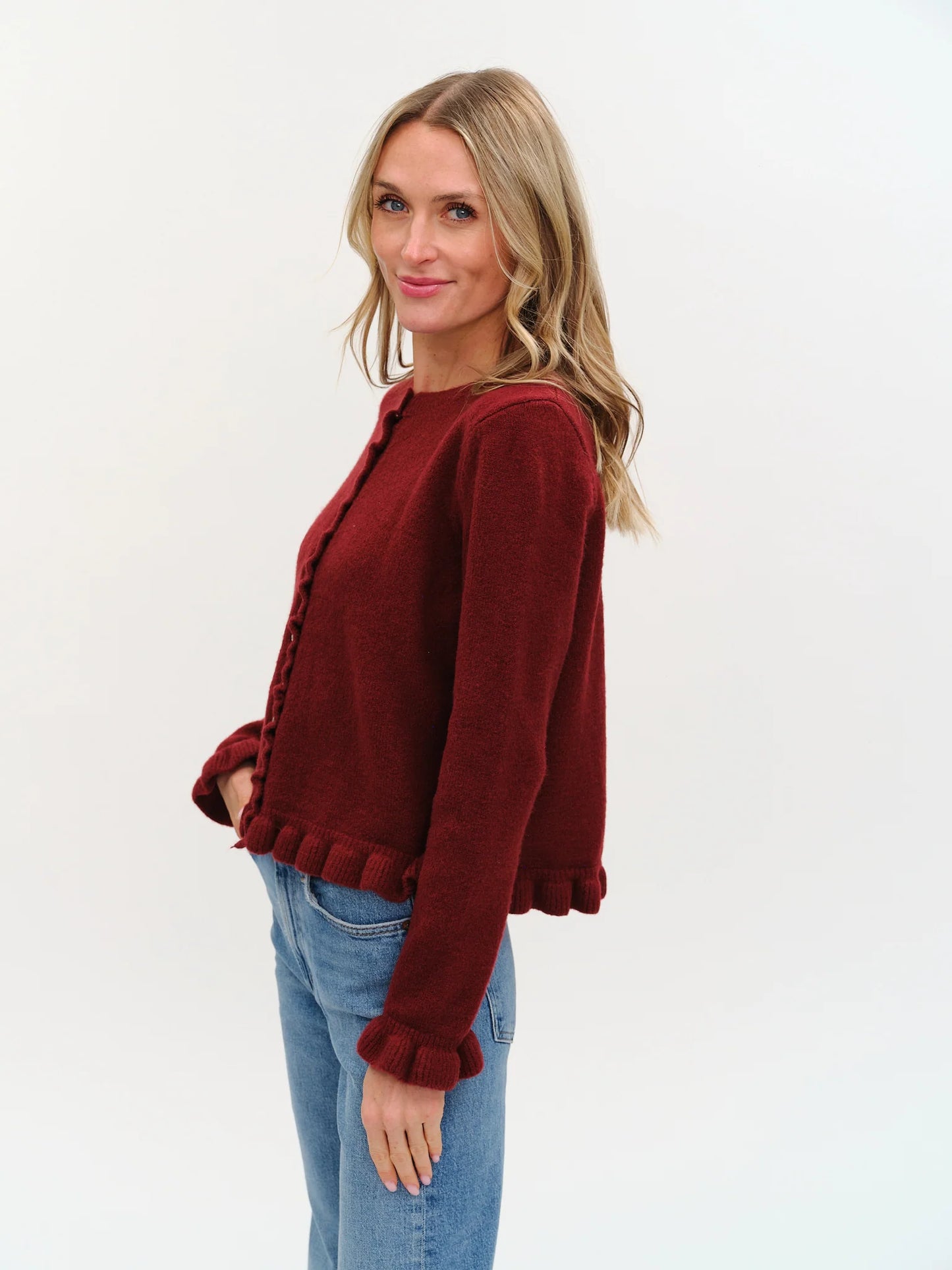 chelsea ruffle cardigan