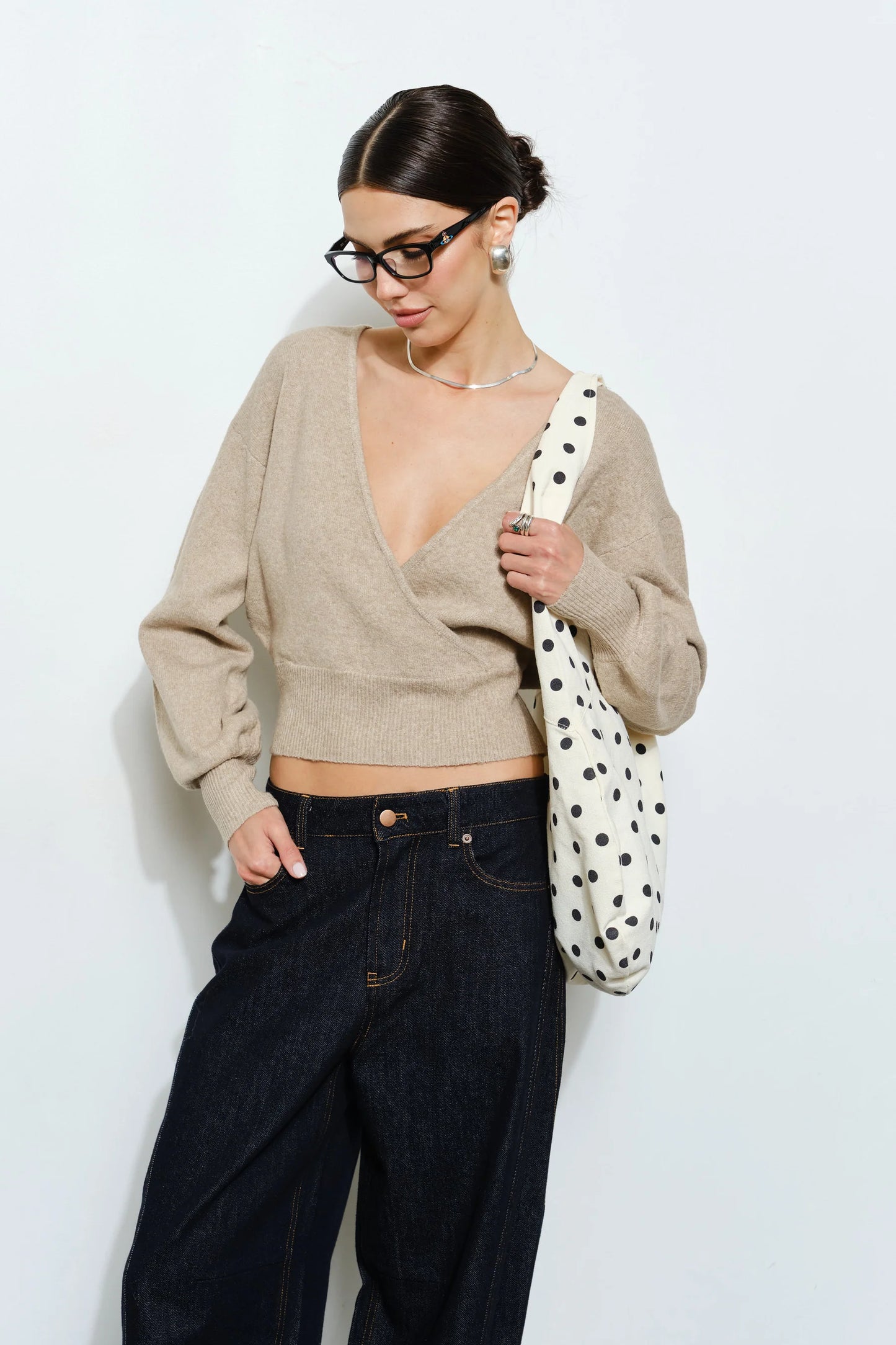 polka dot tote bag