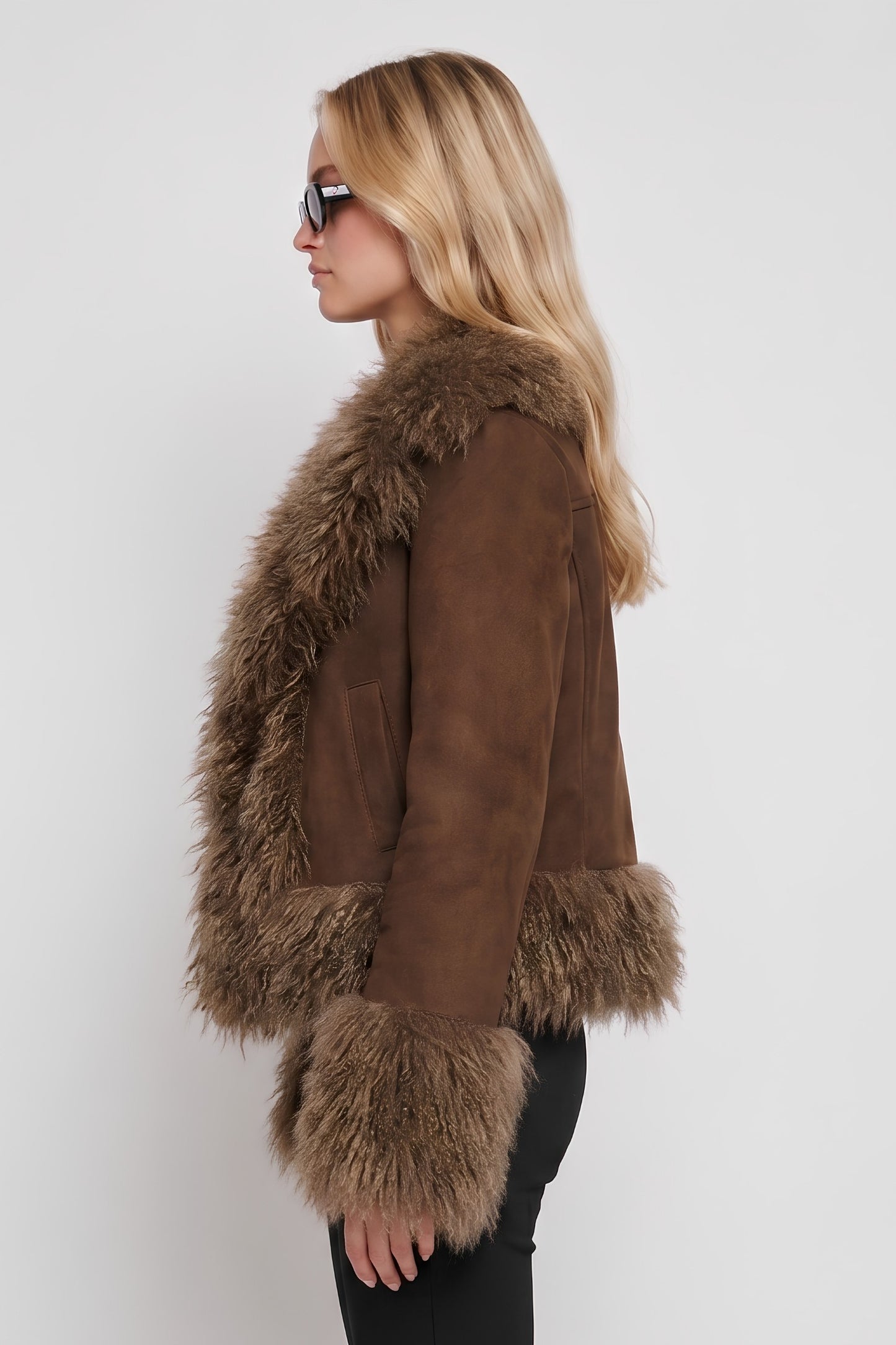donatella fur trim jacket