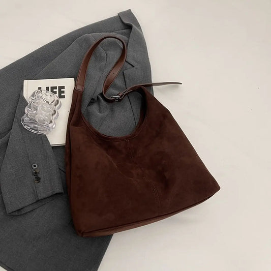 suede tote bag