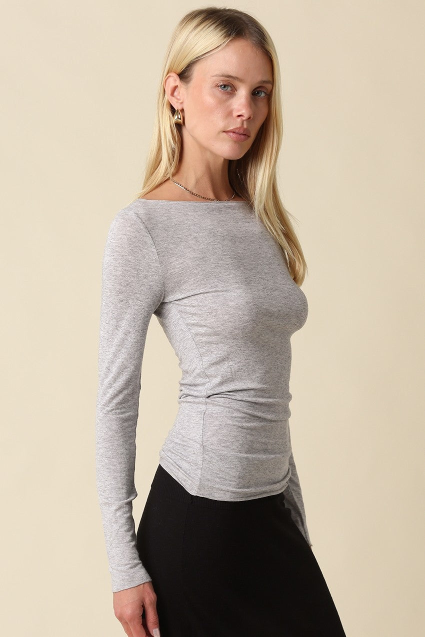 sheer boatneck top