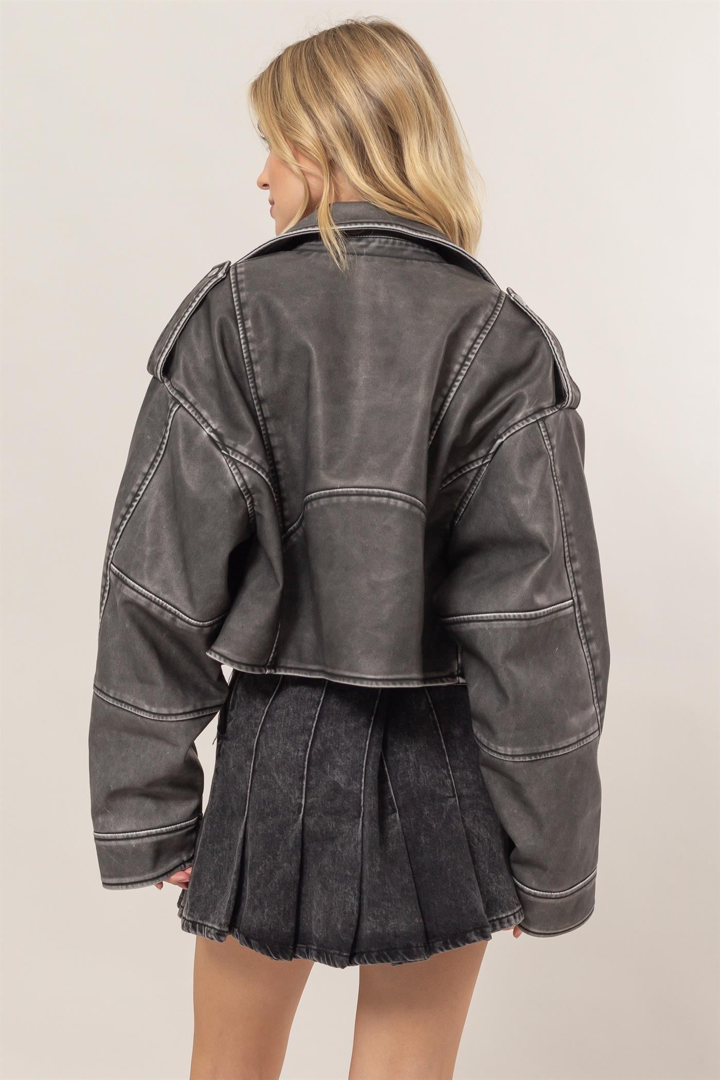 faux leather moto jacket