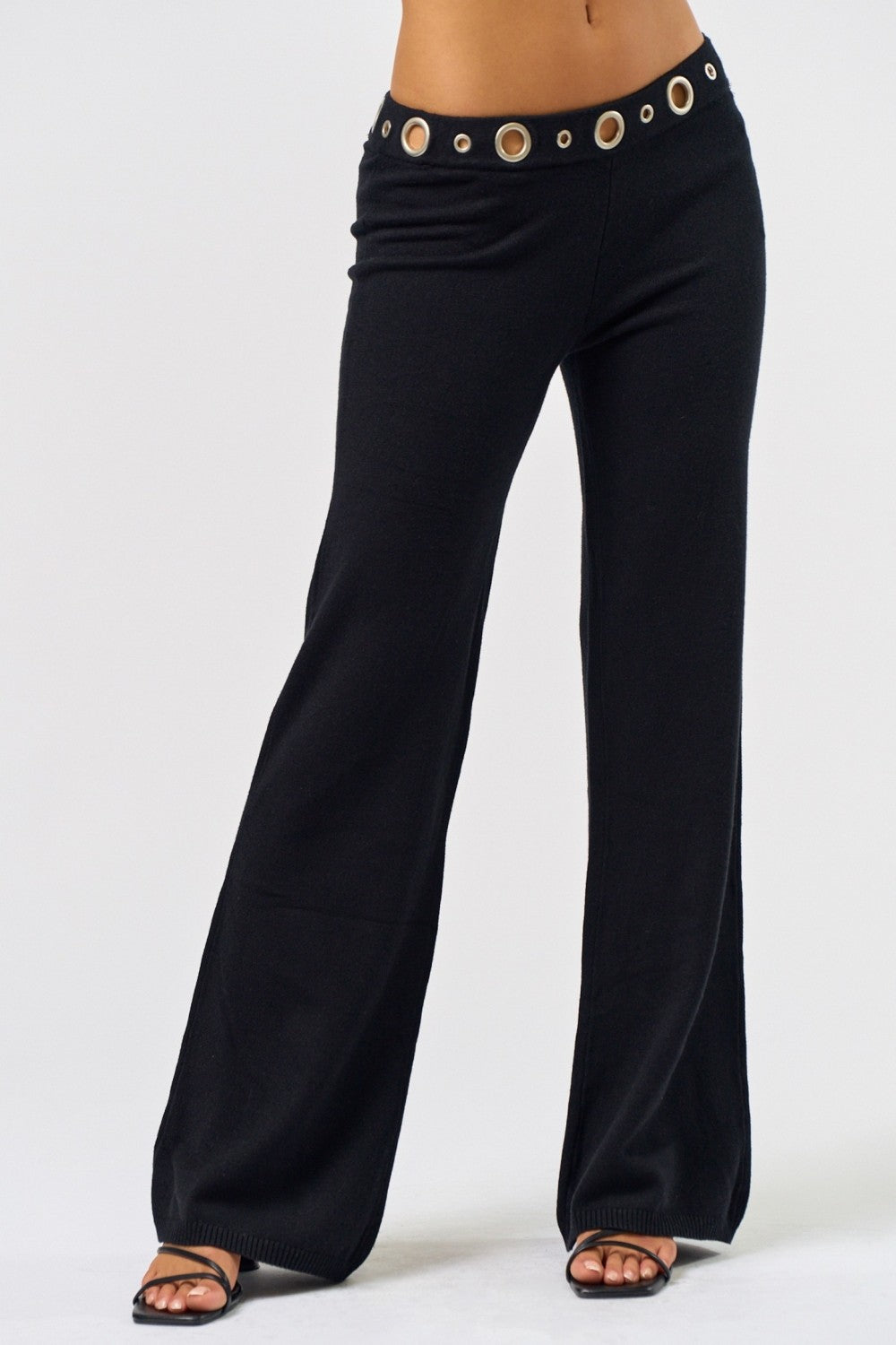 grommet knit pants