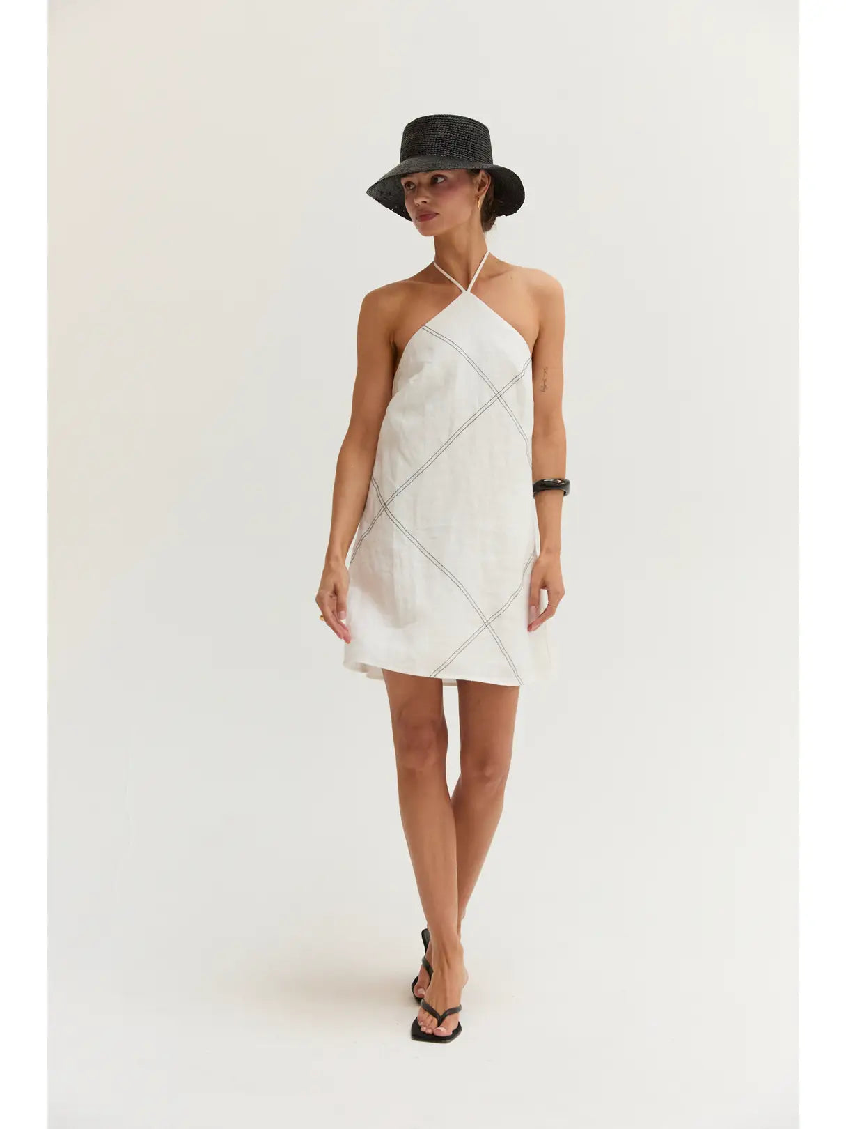 lena linen mini dress