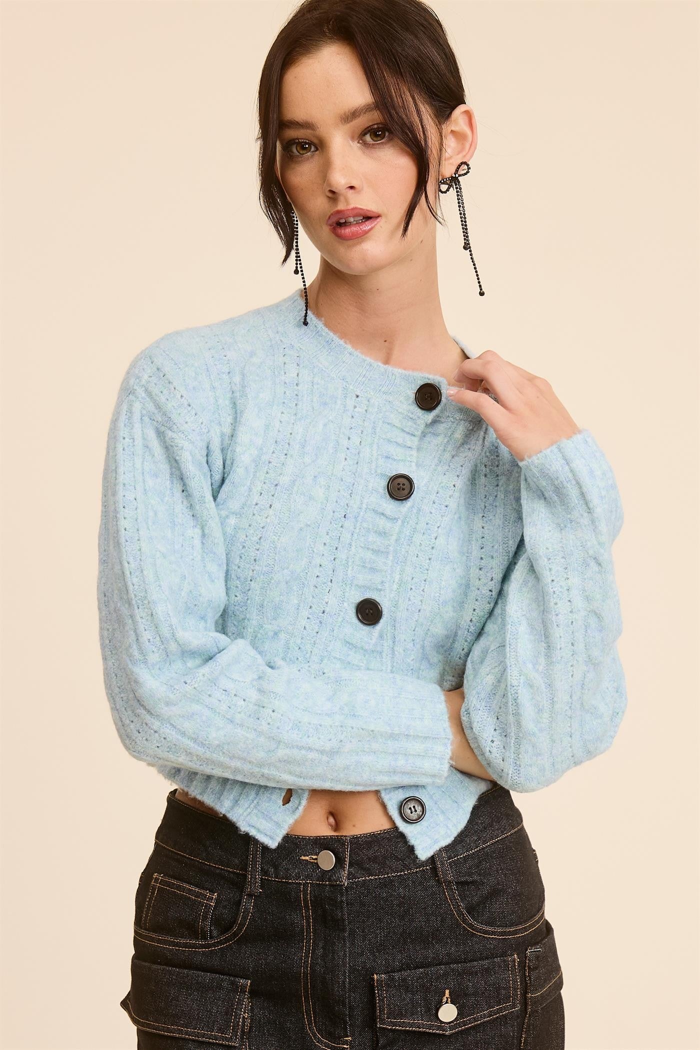 cable knit cardigan