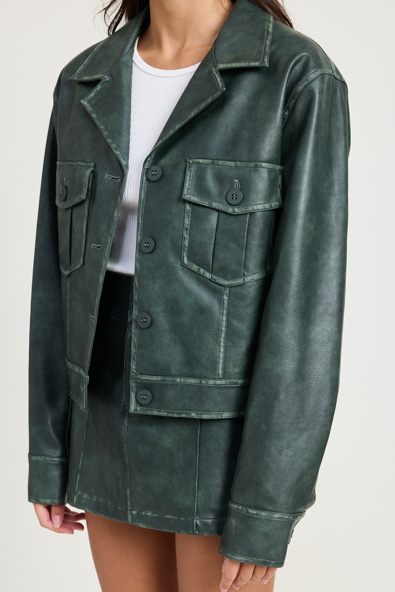 washed faux leather jacket