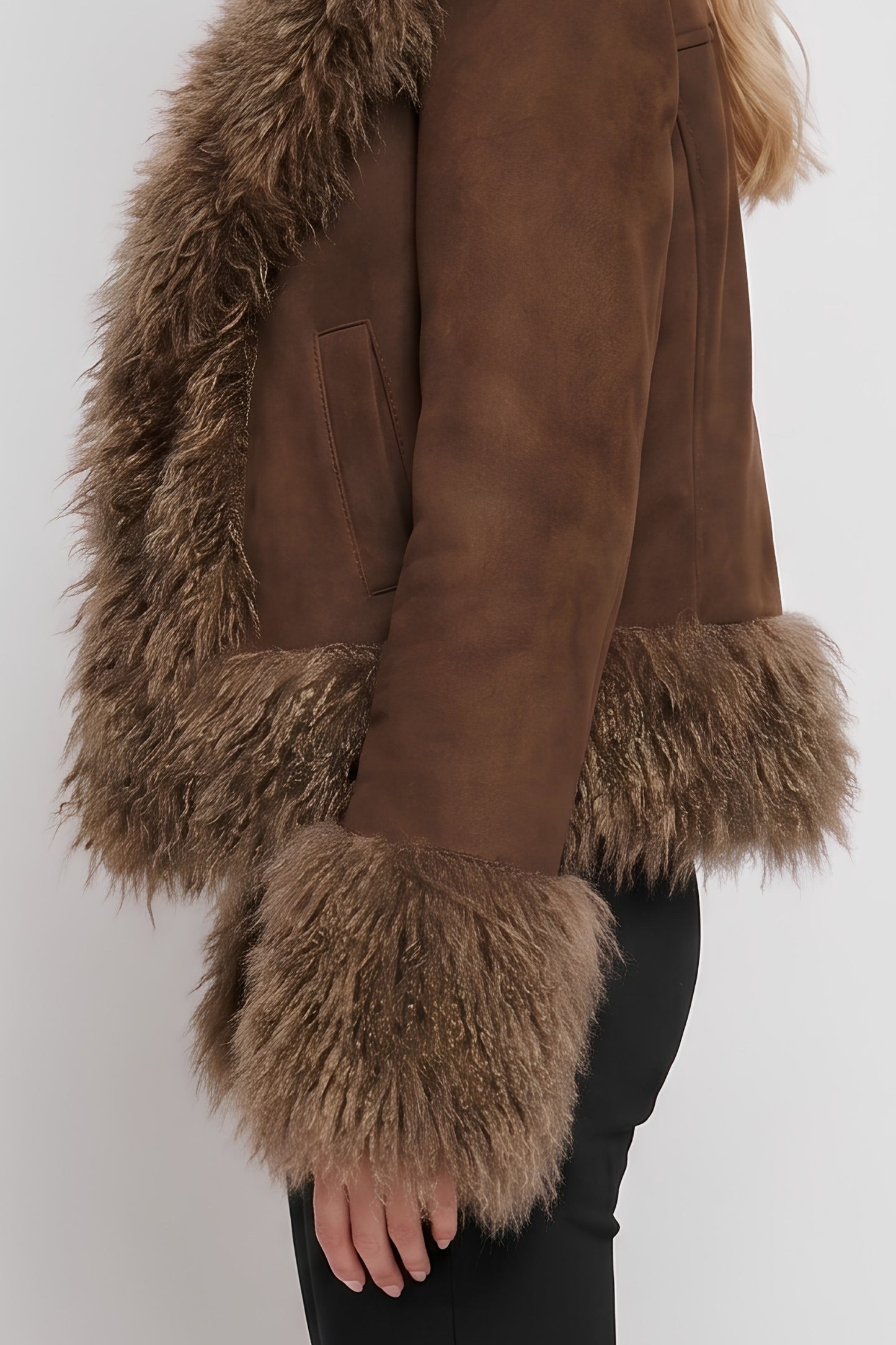 donatella fur trim jacket