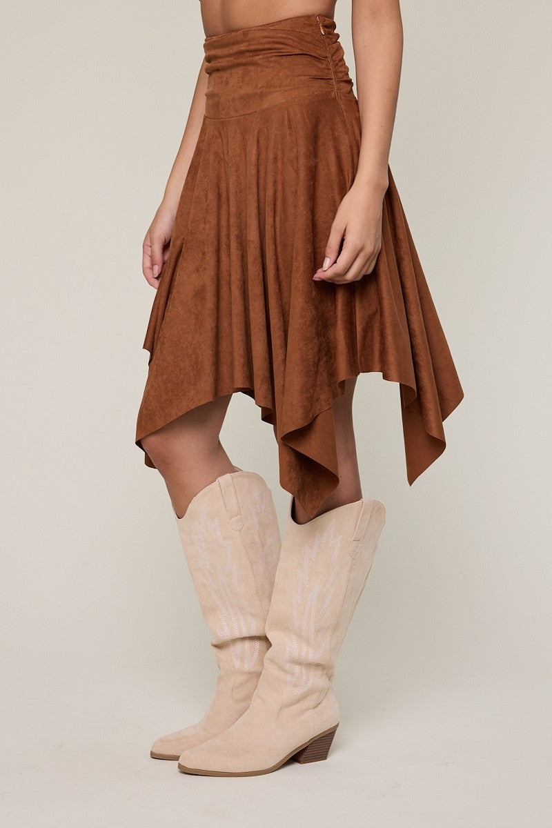 suede midi skirt