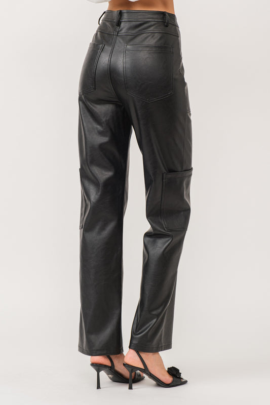 vegan leather utility pants