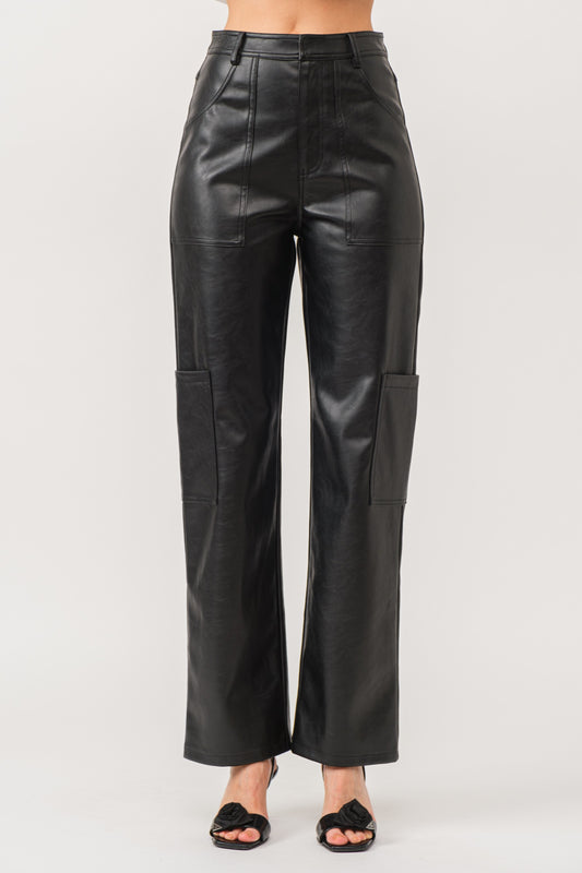 vegan leather utility pants