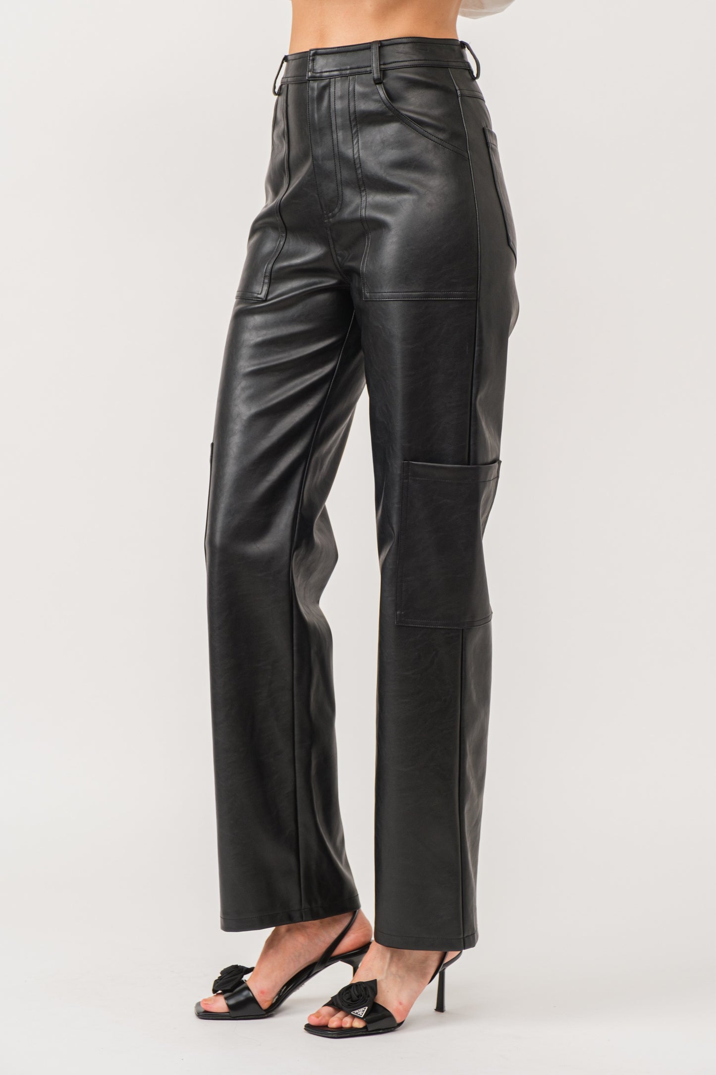 vegan leather utility pants