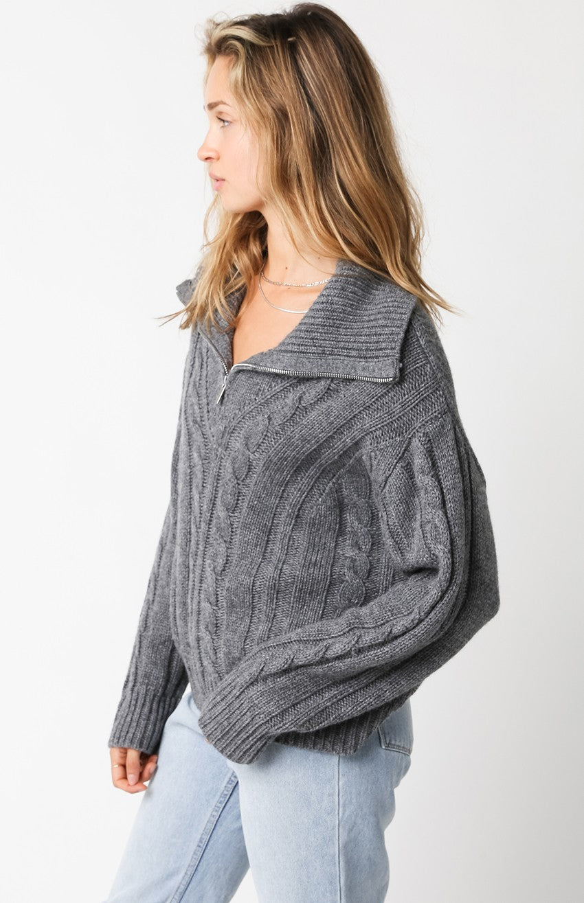 sienna half zip sweater