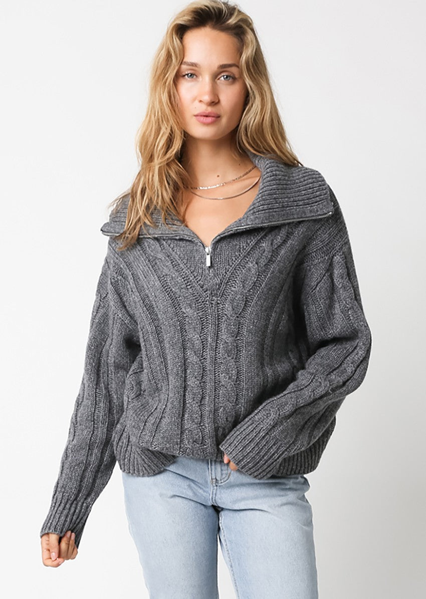 sienna half zip sweater