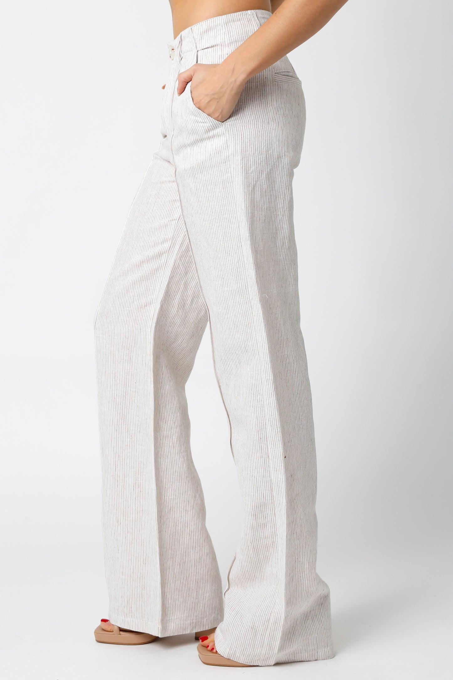 stripe linen trouser