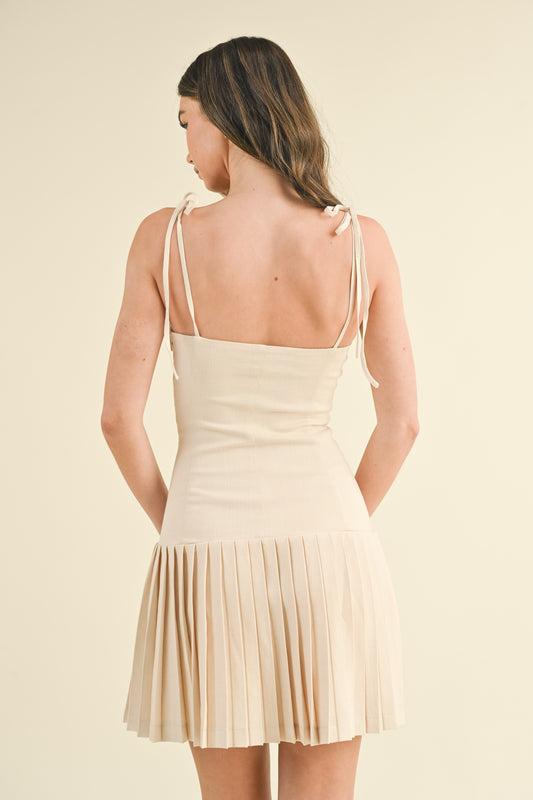 linen stretch mini dress