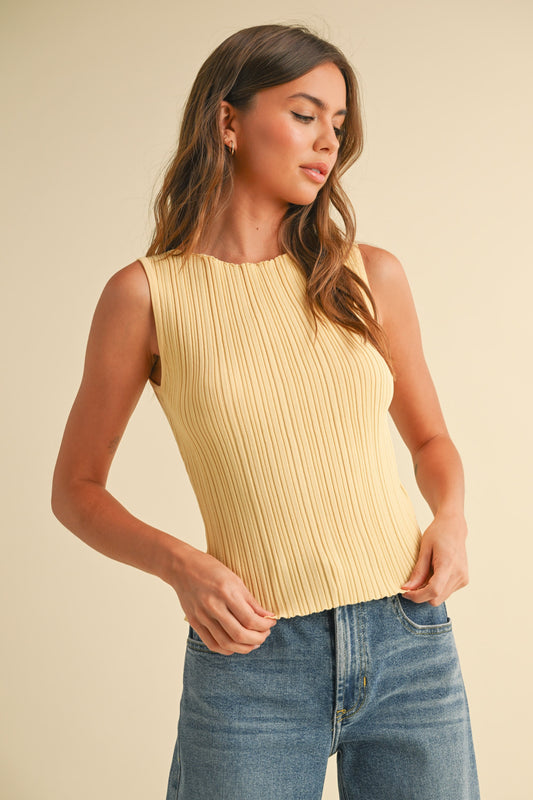 boat neck ribbed tank