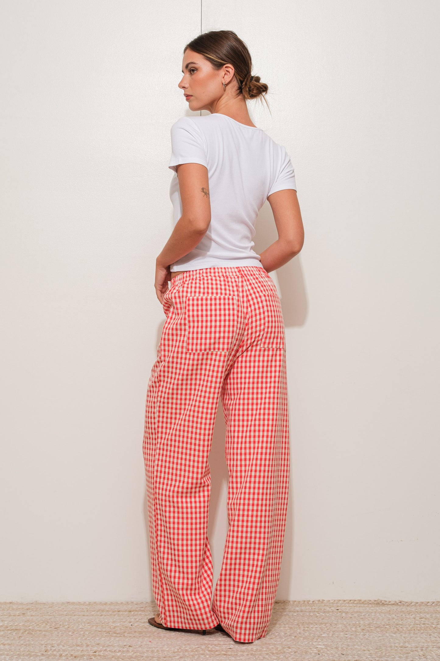 gingham relaxed pants