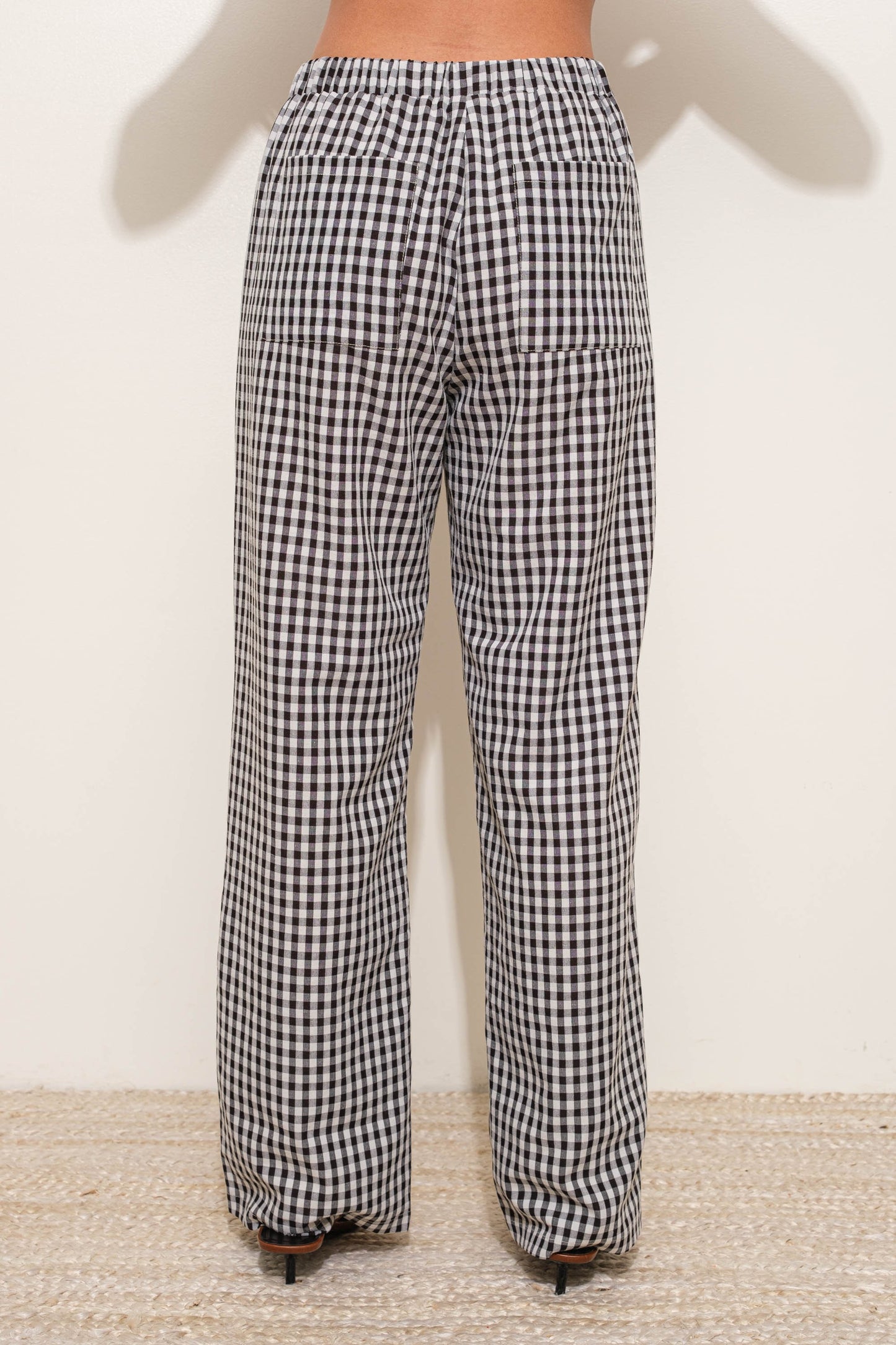 gingham relaxed pants