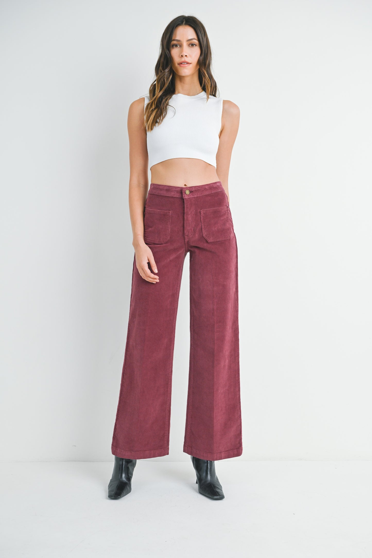 burgundy cord pants