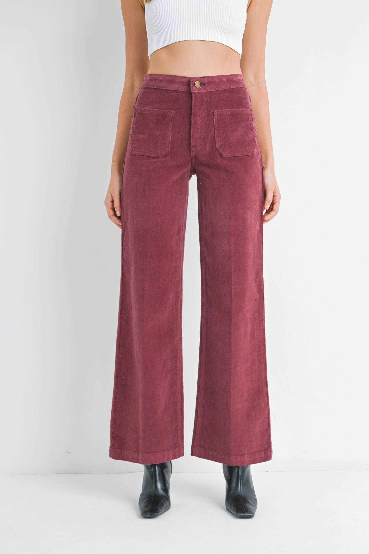 burgundy cord pants