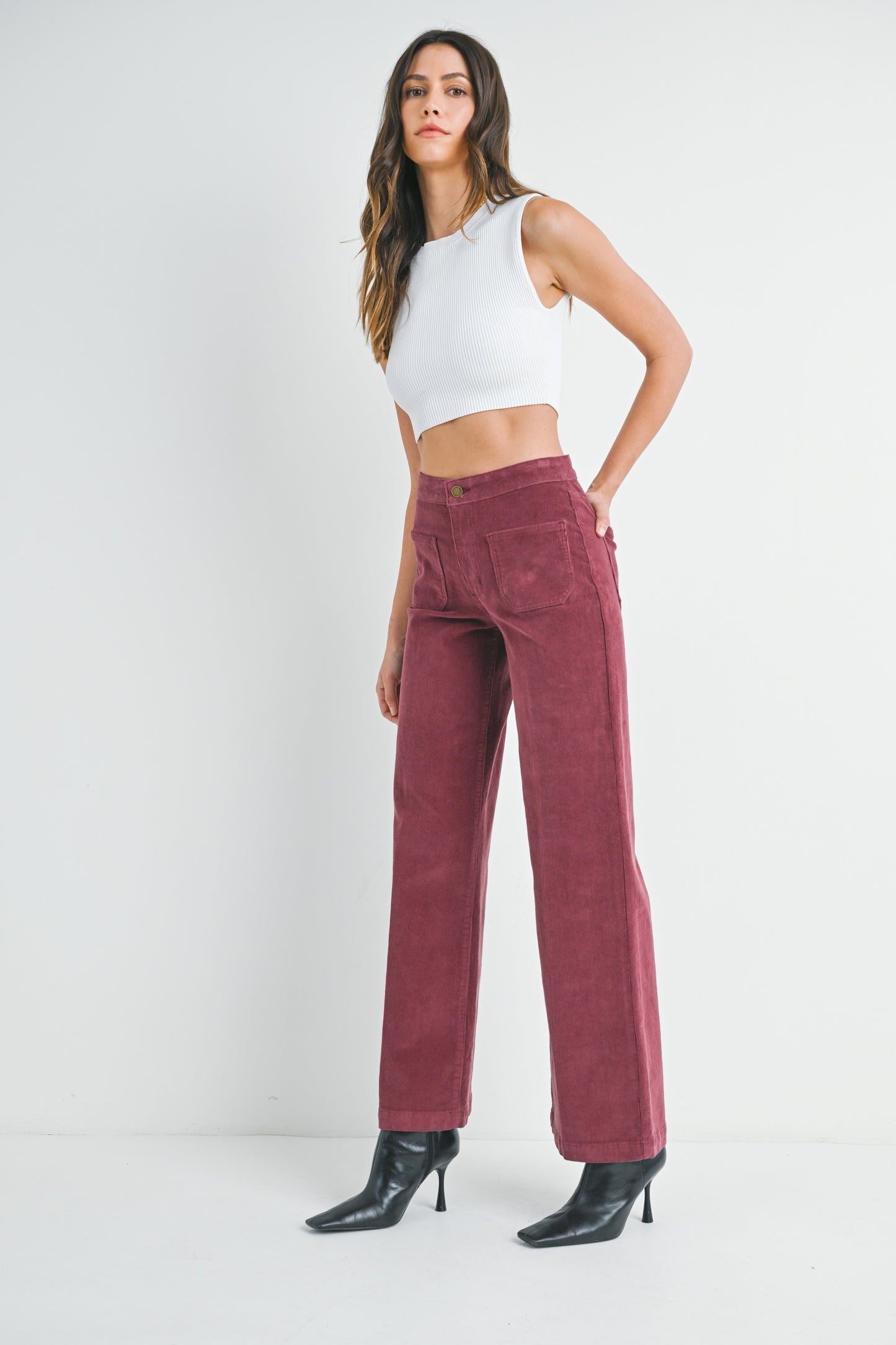 burgundy cord pants