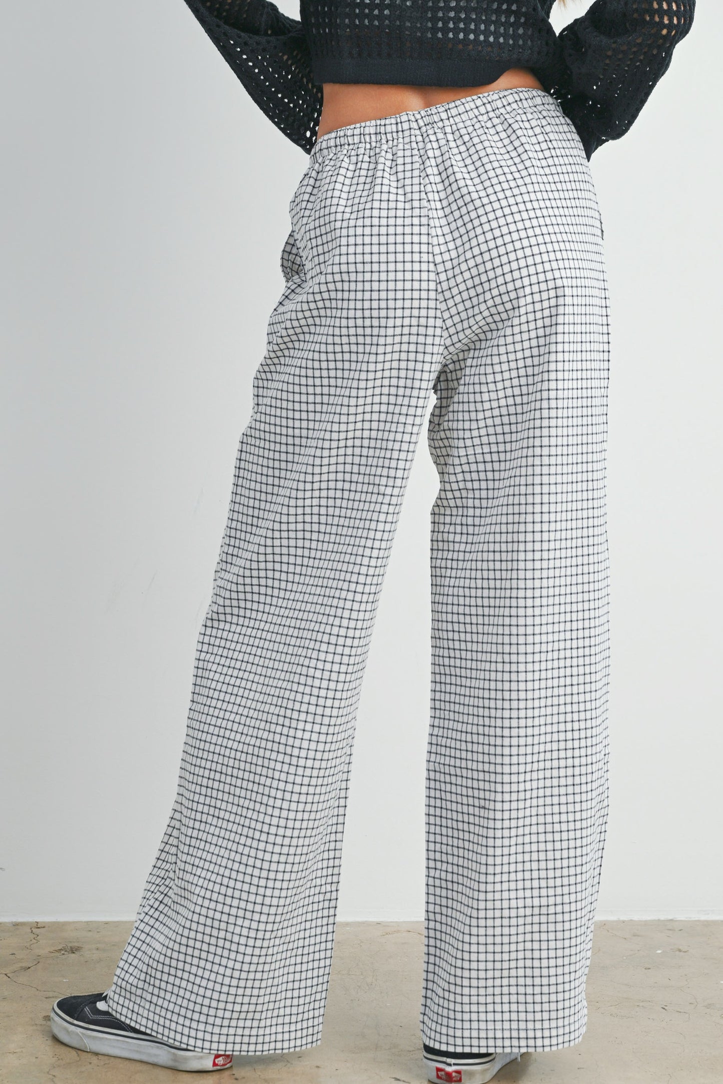 drawstring check pants