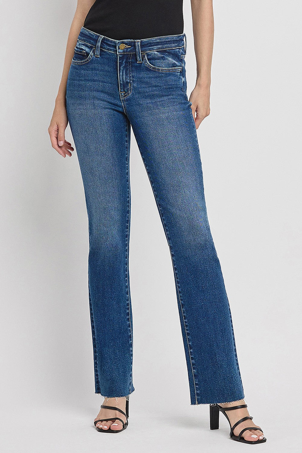 mid rise boot cut jeans