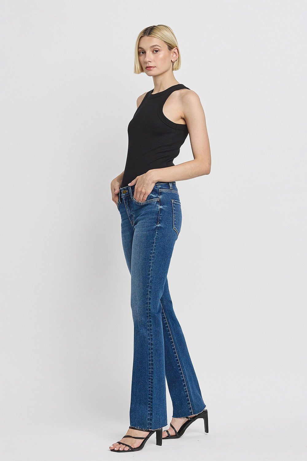 mid rise boot cut jeans