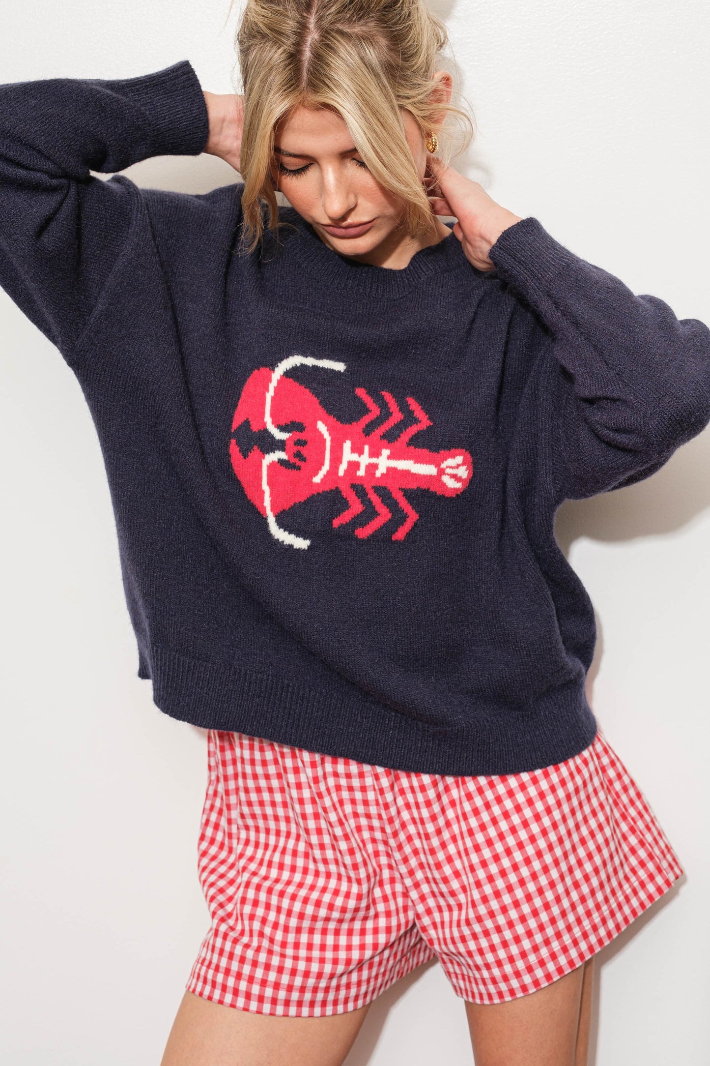 lobster knit pullover