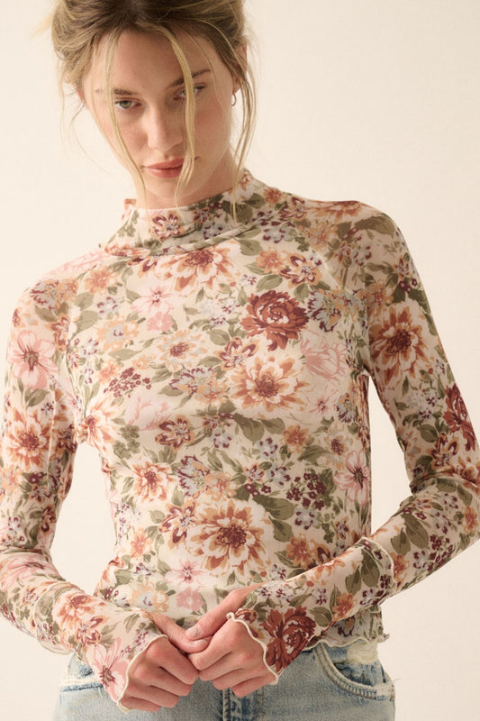 mesh floral top