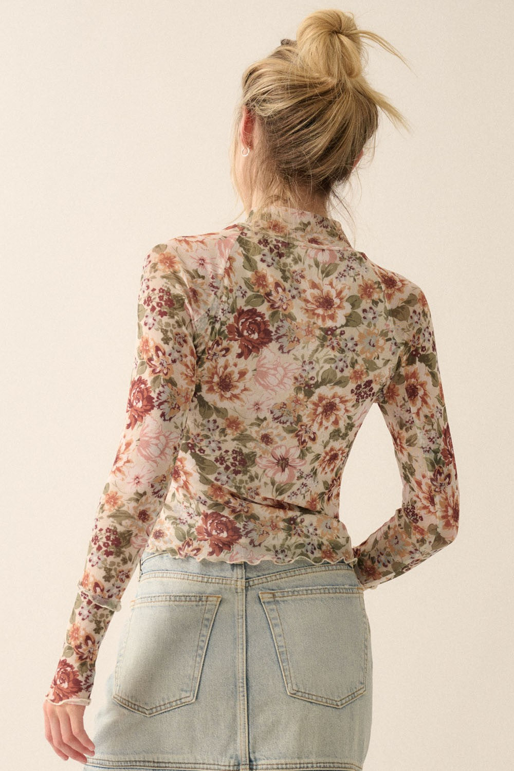 mesh floral top