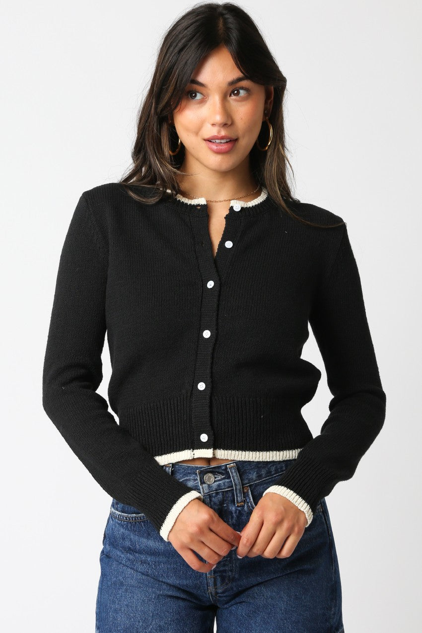 tess colorblock cardigan