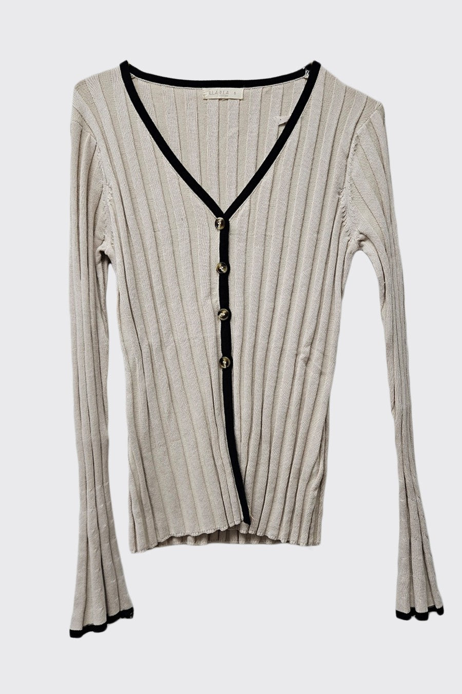 contrast hem cardigan