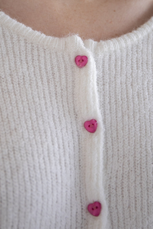 heart button cardigan