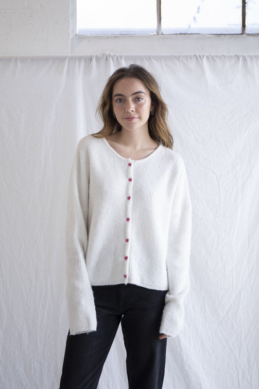 heart button cardigan